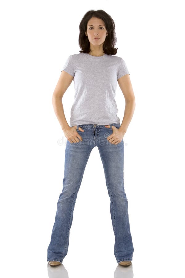 Casual brunette royalty free stock photos