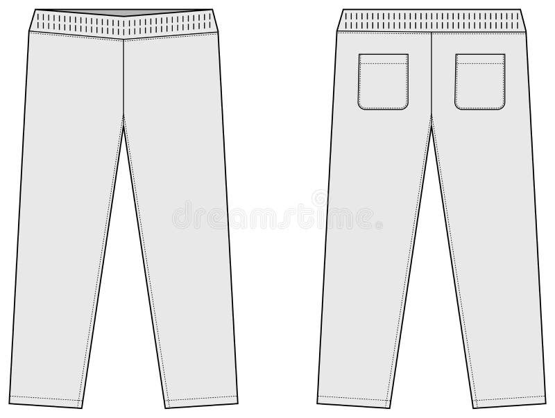 Casual Jersey Pants / Sweat Pants Template Vector Illustration / Gray ...