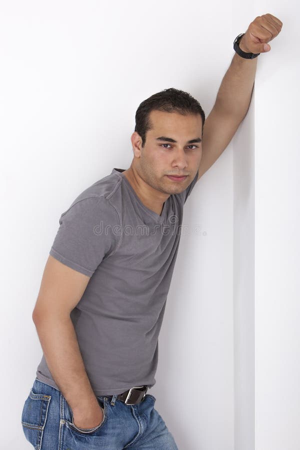 Casual Male in Jeans and Golf Shirt Stock Photo - Image of ethnicity ...