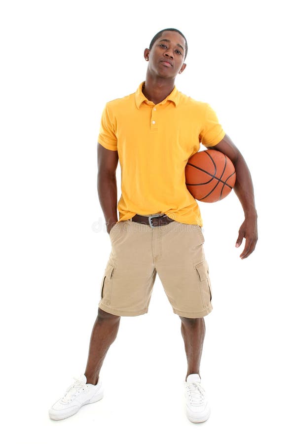 Casual Man with Basket Ball Stock Photo - Image of full, pullover: 253408