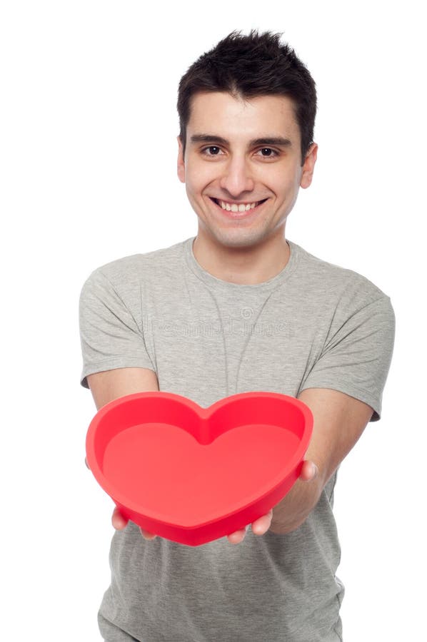 Casual Man Holding Heart Stock Photography Image 18400912
