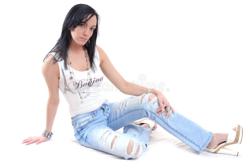 Casual young woman sitting