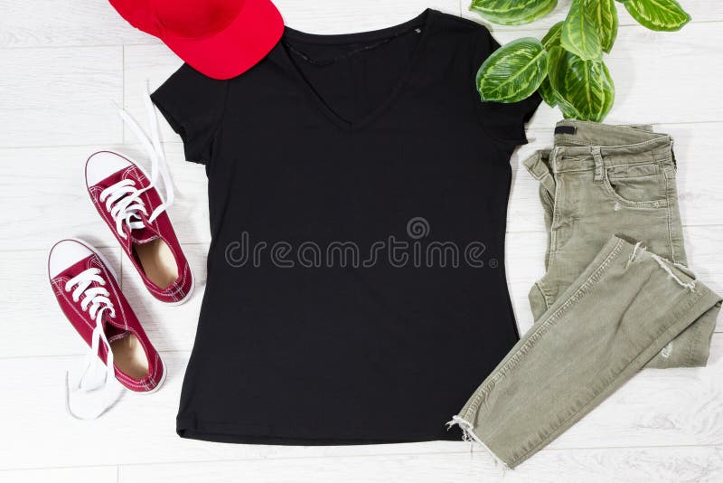 Download Casual T-shirt Clothes Mock Up Top View, Copy Space Mock ...