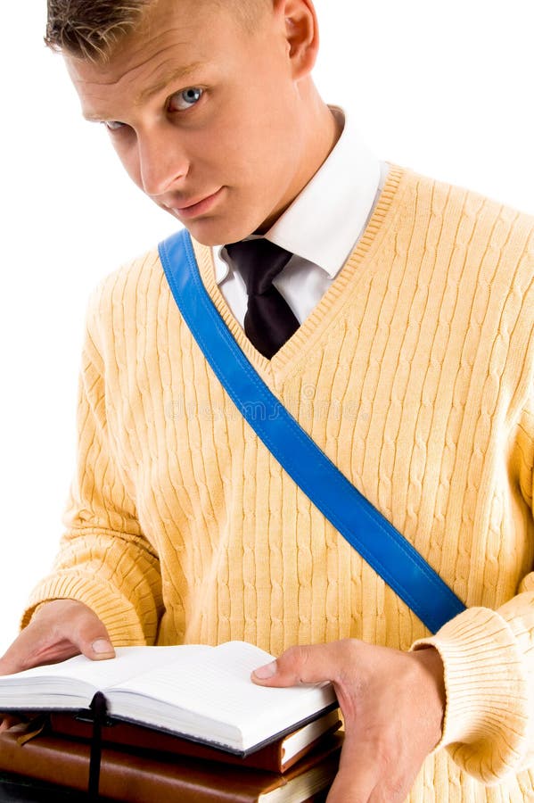 Casual teenager preparing for school stock photo