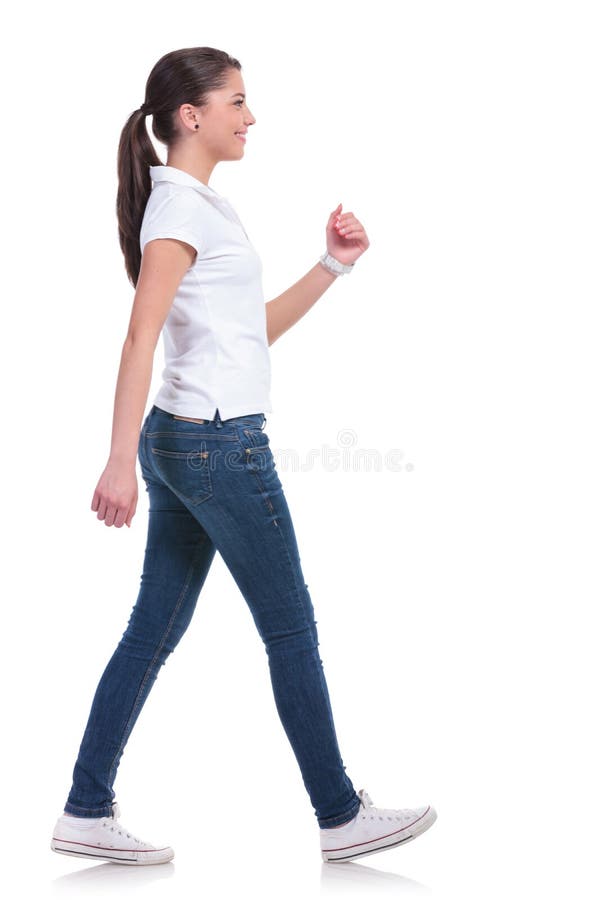 Casual woman walking royalty free stock photos Casual woman walking royalty free stock photos