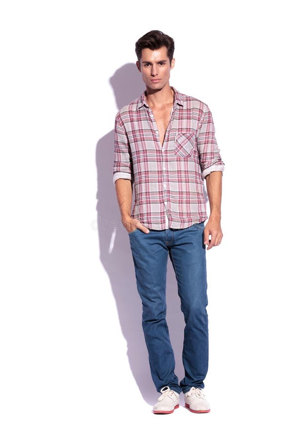 Man Stands and Looks at You Stock Photo - Image of fashion, adult: 30235274