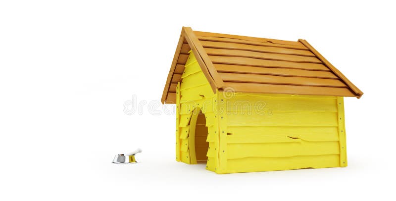 Casă de câini pe fond alb 3d ilustrare royalty free illustration