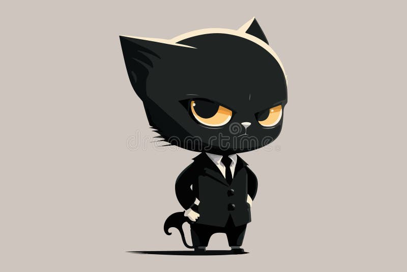 Cute Flat Color Style Cartoon Cat Boss Stock Vector by ©lineartestpilot  222099054