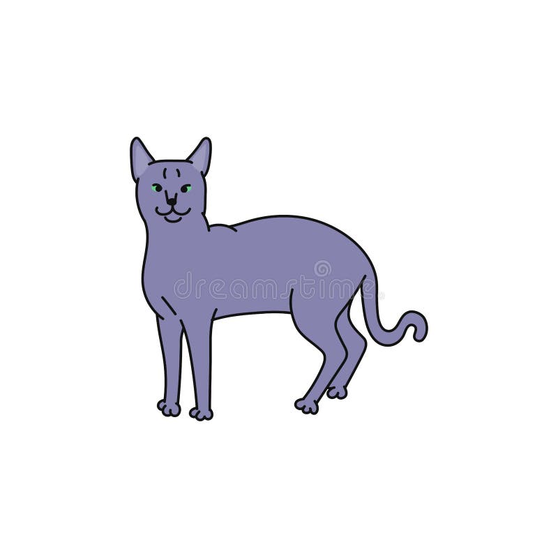 Portrait Russian Blue Cat Stock Illustrations 126 Portrait Russian