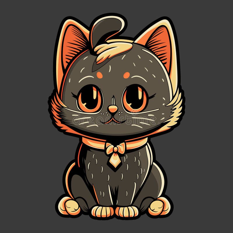 Cat Brown Color Funny Vector Stock Vector - Illustration of adorable