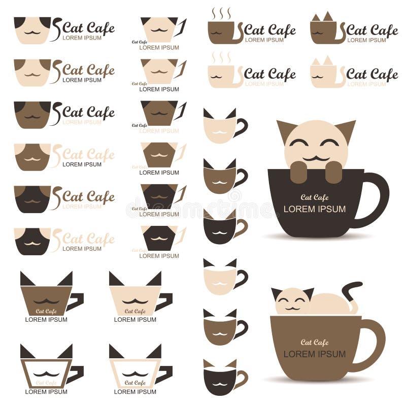  Cat  Cafe  Logo stock vector Illustration of refreshment 