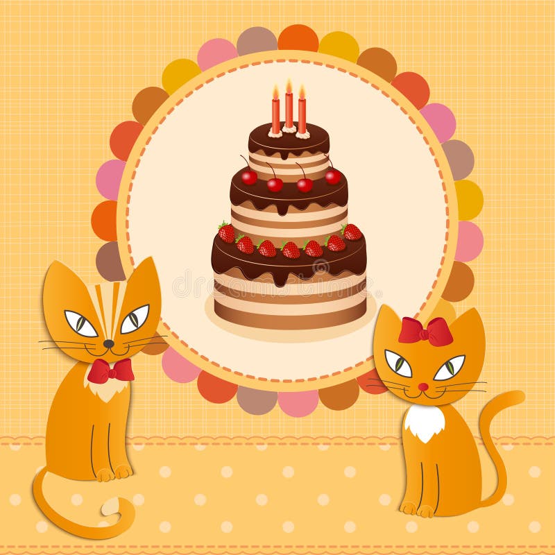 Cat Cake - Illustration, Vektor Stock Illustration - Image: 34241546
