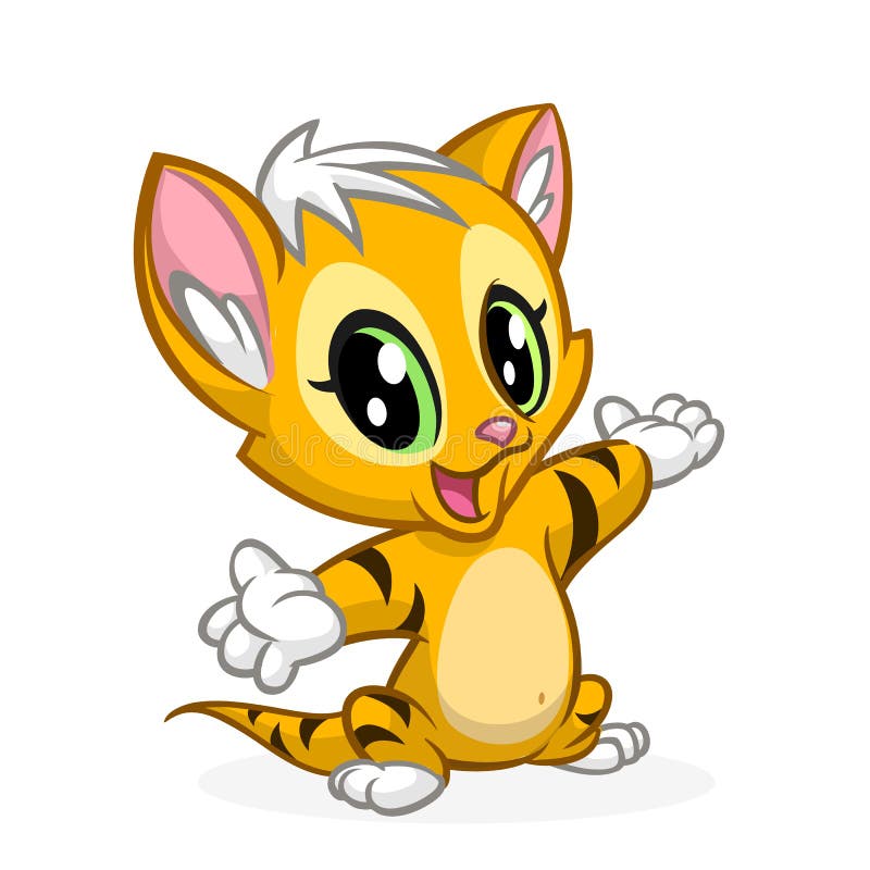 Cartoon funny cat hug royalty free illustration
