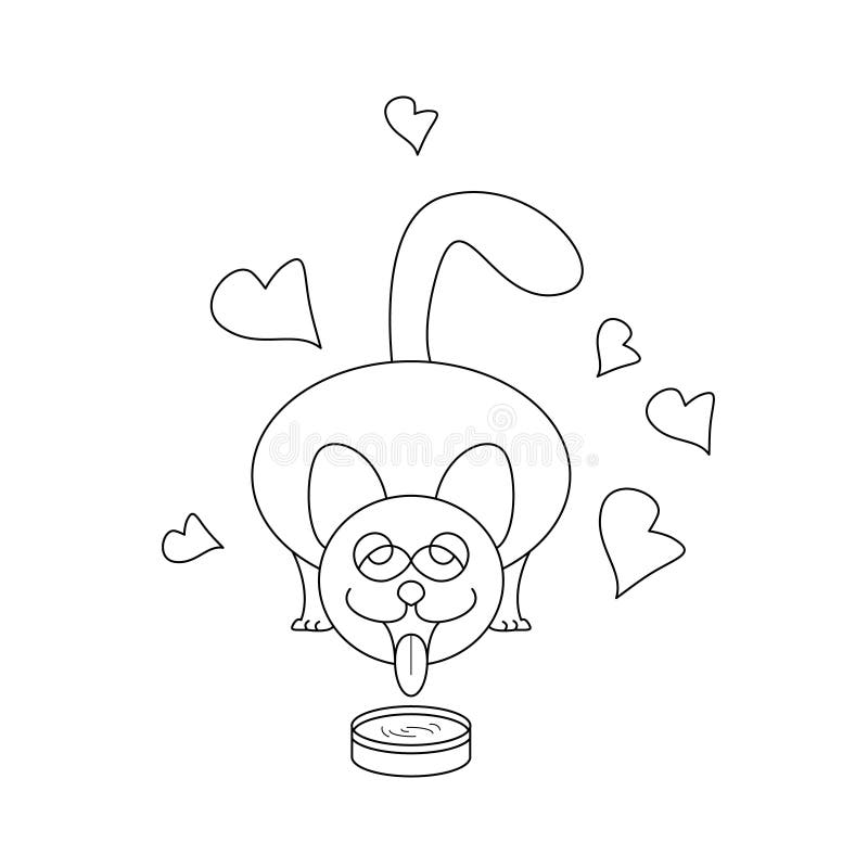 Kawaii Kitten with milk packet coloring page