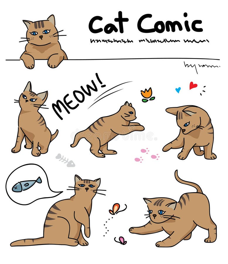 Cat comic stock vector. Illustration of graphic, backgrounds 35242128