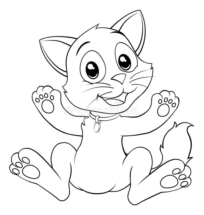cute kitten coloring page stock illustrations – 1540 cute