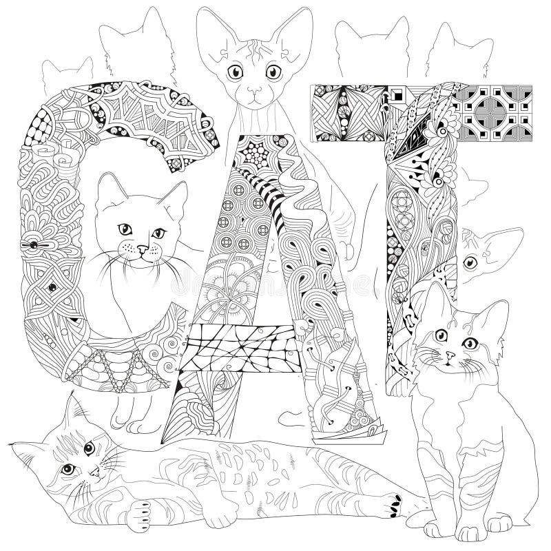 CAT De Word Para Colorear Objetos De Zentángulo Decorativos Vectoriales Ilustración del Vector - Ilustración de contraste, objeto: 168023008 CAT De Word Para Colorear Objetos De Zentángulo Decorativos Vectoriales Ilustración del Vector - Ilustración de contraste, objeto: 168023008