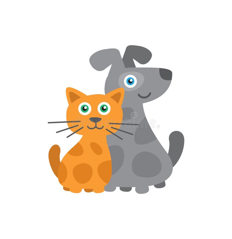 Cat and Dog stock vector. Illustration of love, lovely - 71711896
