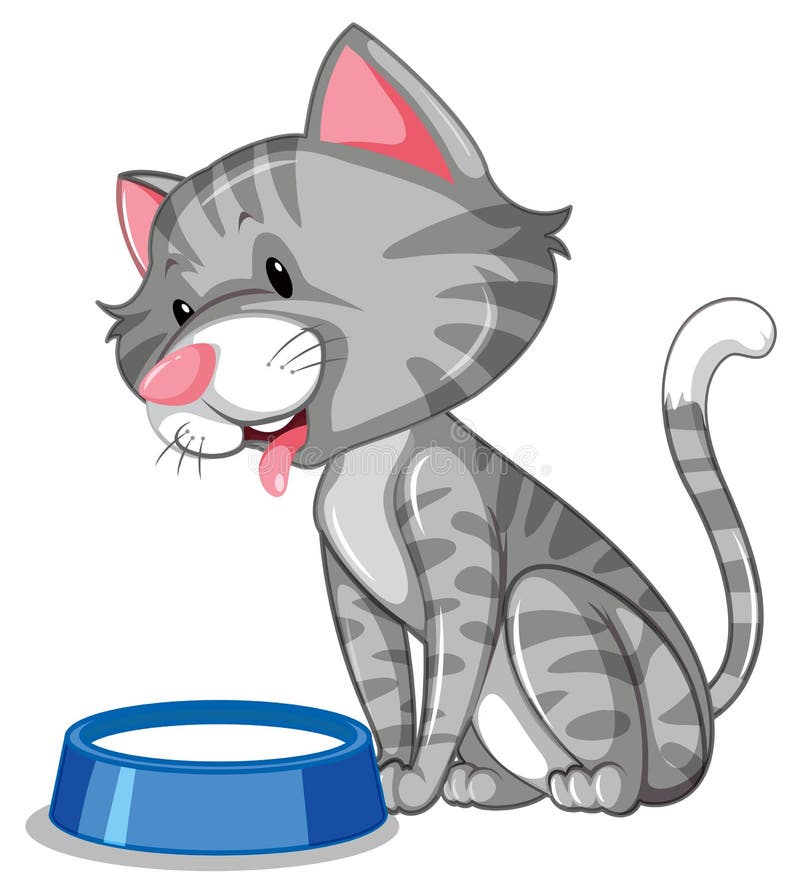 Cat Drinking Milk Cartoon Illustration Stock Vector - Illustration of