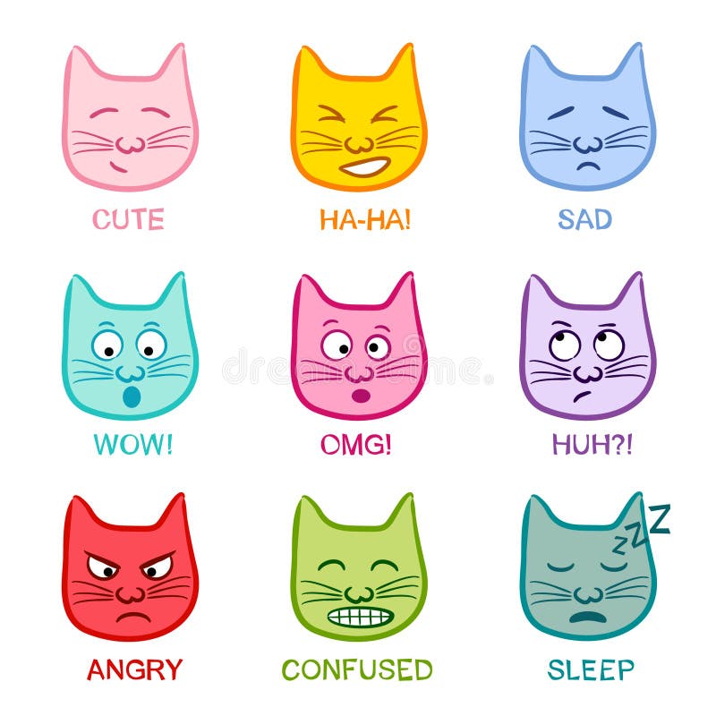 Cat angry emoji pet evil emotions avatar kitty Vector Image