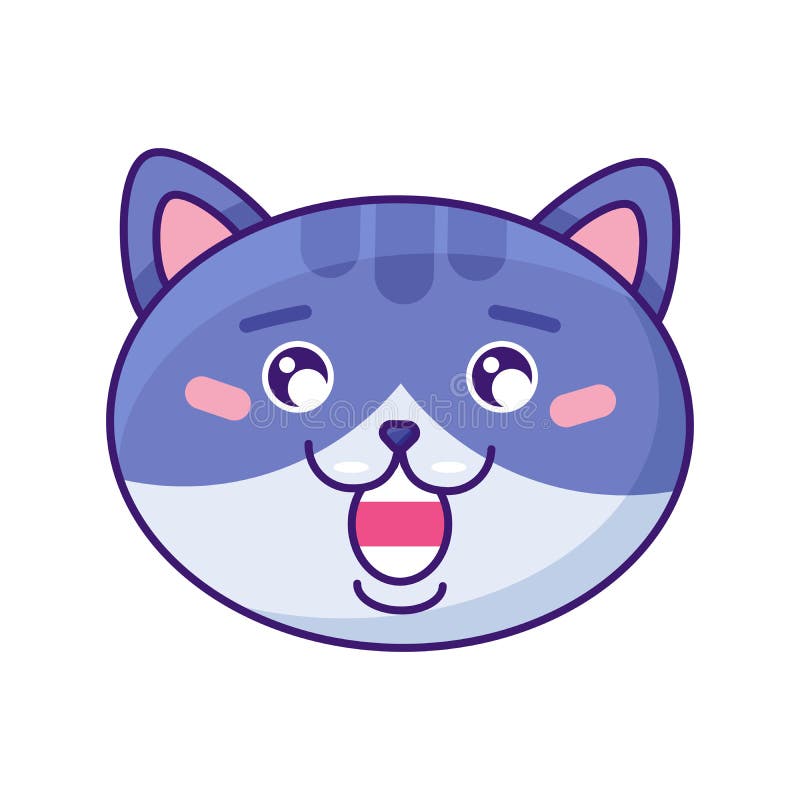 Cat Emoji Laugh with Teeth and Cute Eyes Vector Stock Vector ...
