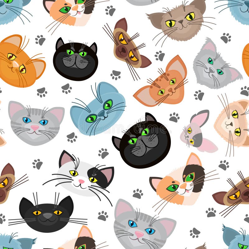 Illustration Of Cat Icon Set Vector Royalty Free SVG, Cliparts