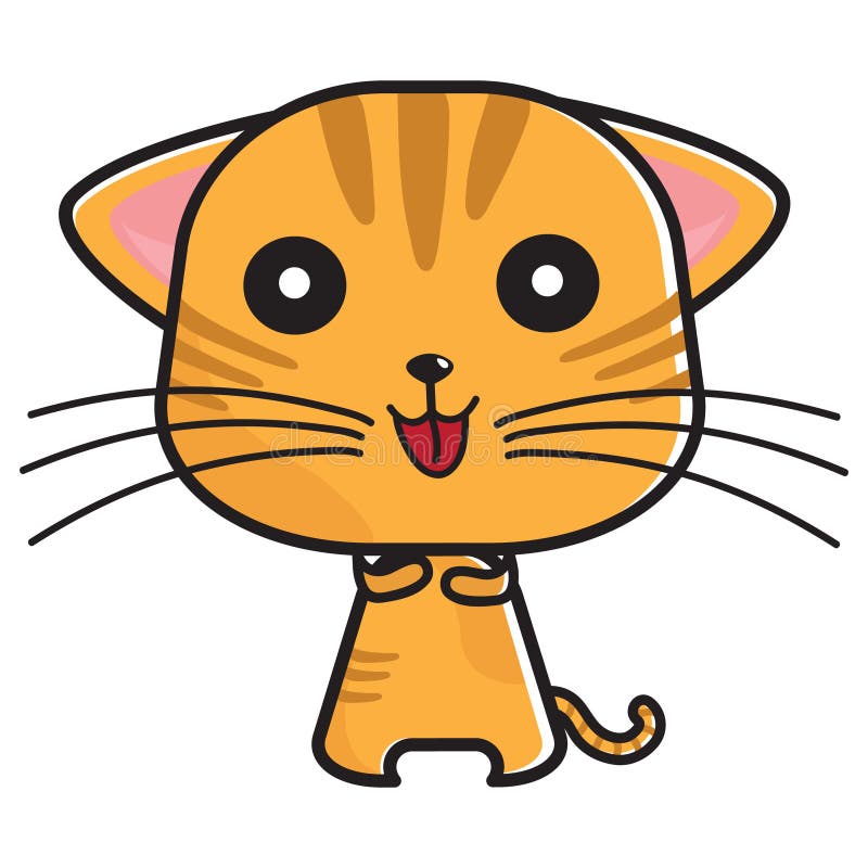 Cat Feeling Happy. Vector Illustration Decorative Design Stock 
