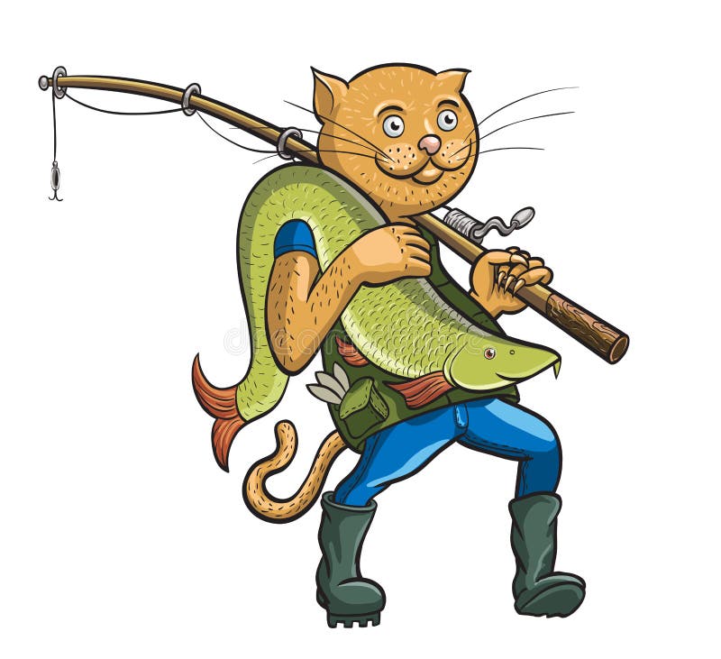 Cat Fisherman Stock Illustrations – 405 Cat Fisherman Stock