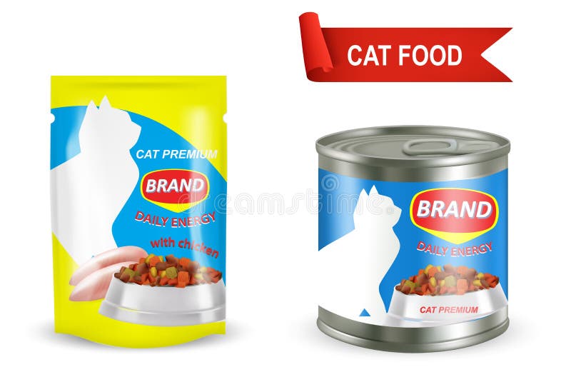 Download Dog Food Package Mockup Set Vector Illustration Stock Vector Illustration Of Meat Packaging 152604576