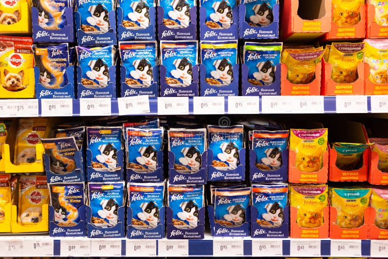 Cat Food on the Shelf in the Store Editorial Photo Image of animal
