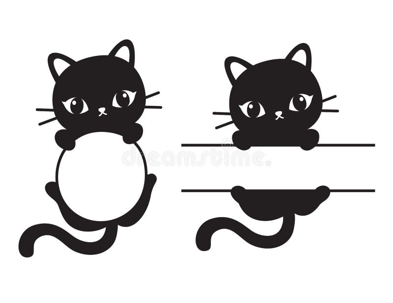 Cat Frame Vetora Illustration preta bonito ilustração royalty free Cat Frame Vetora Illustration preta bonito ilustração royalty free