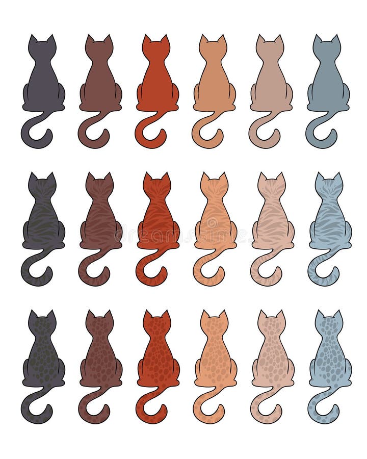 Cat Fur Color Coats Stock Illustration - Image: 50372943