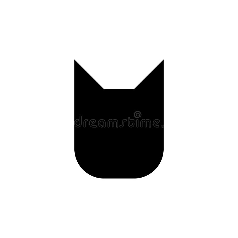 White Cat Face Icon on Black Background Stock Illustration - Illustration  of feline, logo: 137595351