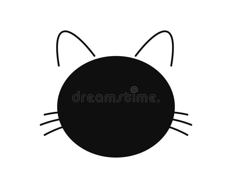 Cat head shape line icon. Vector illustration Stock Vector Image