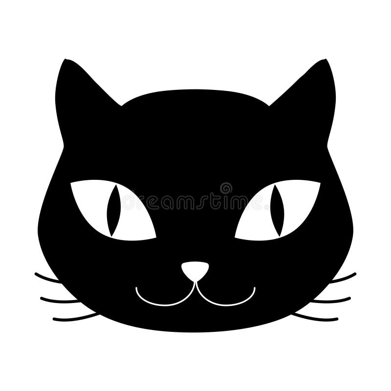 I Love Cats Heart. Black Cat Head Face Contour Silhouette Line Icon. Cute  Cartoon Character. Text Lettering Stock Vector - Illustration of funny,  kitten: 90803548