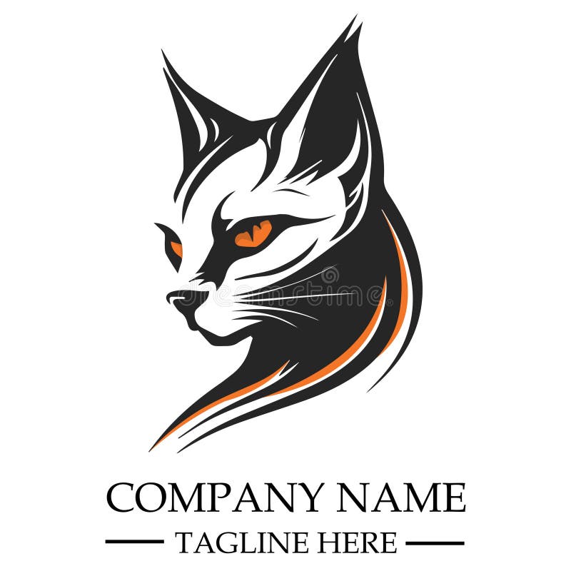 Cat Head Logo Vector Icon, Creative Modern Simple Logo Stock Vector Illustration of style