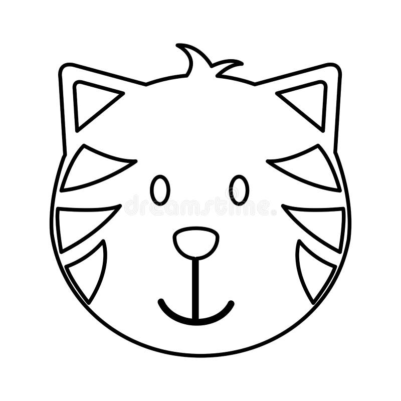 Cat Head Mascot Isolated Icon Stock Illustration - Illustration of baby ...