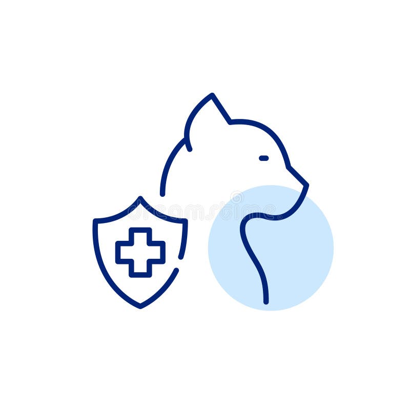 Cat healthcare medical insurance. Veterinary clinic. Pixel perfect, editable stroke line icon royalty free illustration Cat healthcare medical insurance. Veterinary clinic. Pixel perfect, editable stroke line icon royalty free illustration