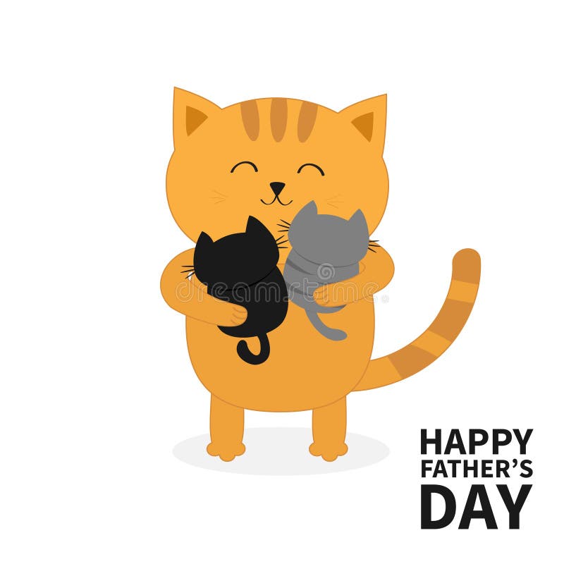 Happy Fathers Day. Cat Hugging Two Little Baby Kitten. Kittens on Hands. Kitty Hug. Funny Kawaii Animal Family Stock Vector - Illustration of drawing, father: 96374150 Happy Fathers Day. Cat Hugging Two Little Baby Kitten. Kittens on Hands. Kitty Hug. Funny Kawaii Animal Family Stock Vector - Illustration of drawing, father: 96374150