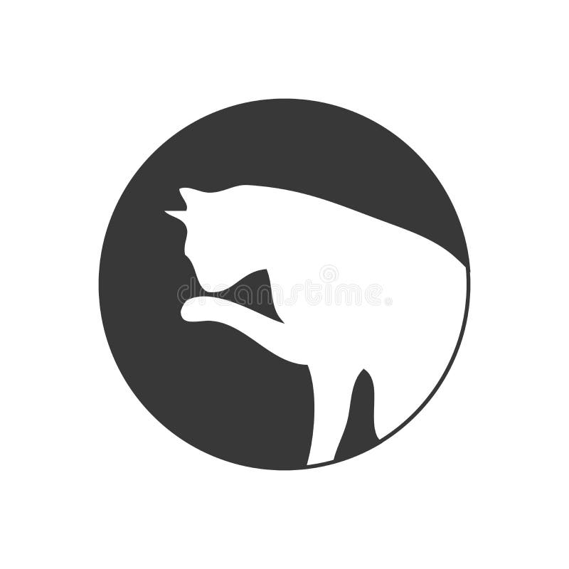 Cat icon vector design. Cat silhouette button. Stock Vector illustration isolated on white background stock illustration