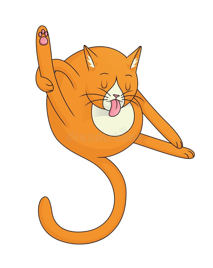  Cat  Licking  arancio illustrazione di  stock Illustrazione 
