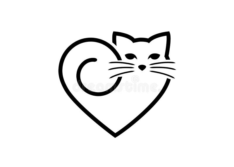 Catlovers Icon in Black on White Stock Vector - Illustration of