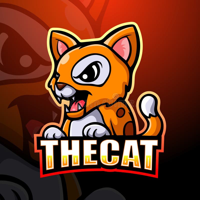 Logo bad cat simple mascot style Royalty Free Vector Image