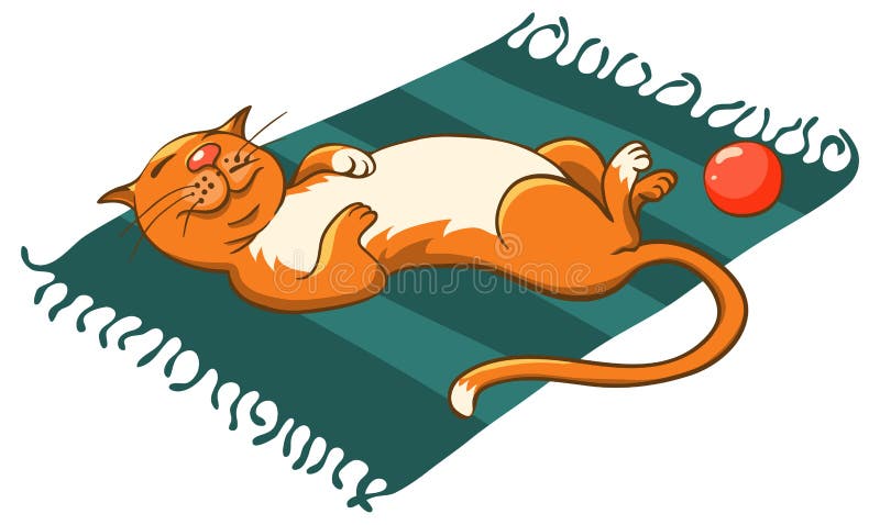 Cat on a mat stock vector. Illustration of cartoon, ball - 27164699 Cat on a mat stock vector. Illustration of cartoon, ball - 27164699