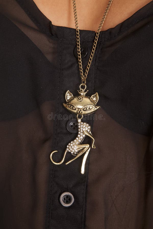 Cat necklace stock image. Image of gems, hair, elegant 44205167