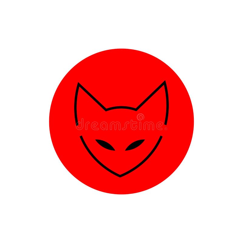 Cat ninja illustration vector. Japan cat fox logo, icon Stock