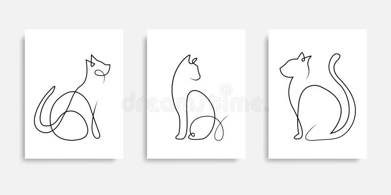 Web line icon. Silhouette of cats; cat Stock Vector Image & Art