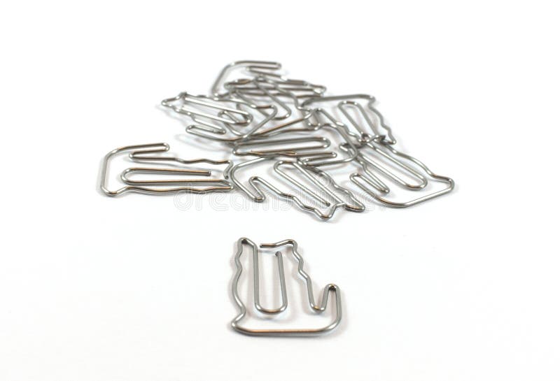 Cat paper clips stock photo. Image of steel, macro, background 51662506