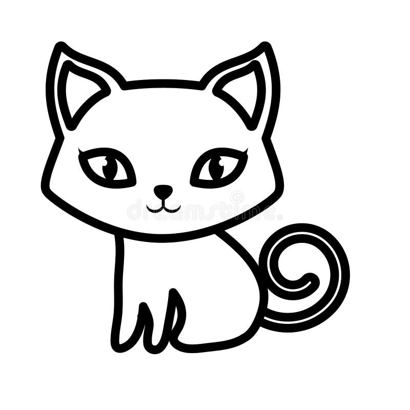 Cat Pet Animal Domestic Outline Stock Illustration - Illustration of icon,  shape: 84617564