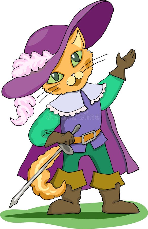 Cat ( Puss ) in Boots. Cartoon Vector Fairy Tale Character Stock Vector